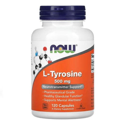 L-Tyrosine, 500mg, 120 caps, NOW Foods - Vitax.ro