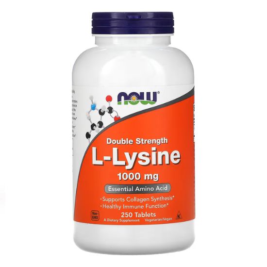 L-Lysine, 1000mg, 250 tabs, NOW Foods - Vitax.ro