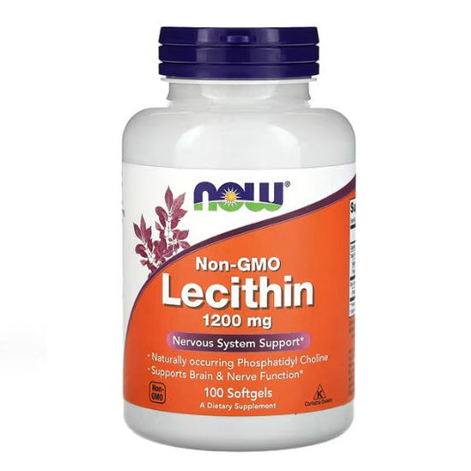 Lecithin, 1200mg Non-GMO, 100 softgels, NOW Foods - Vitax.ro
