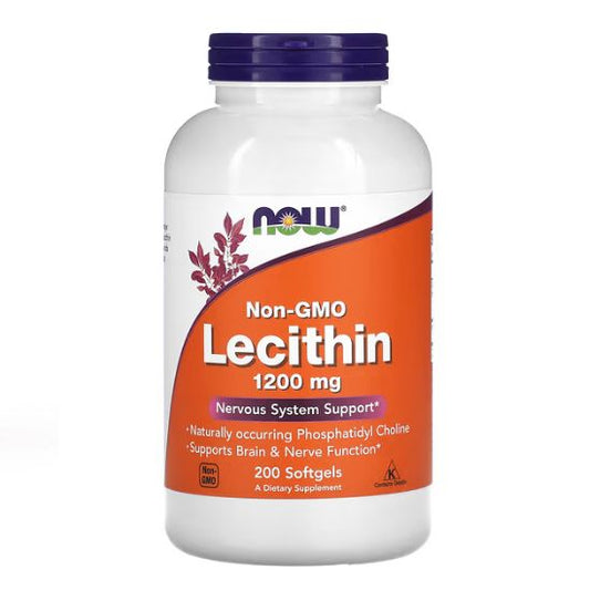Lecithin, 1200mg Non-GMO, 200 softgels, NOW Foods - Vitax.ro