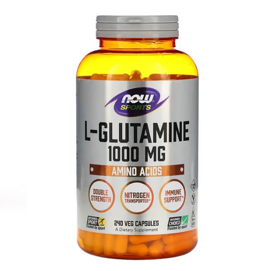 L-Glutamine, 1000mg, 240 vcaps, NOW Foods - Vitax.ro
