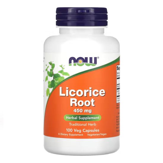 Licorice Root, 450mg, 100 vcaps, NOW Foods - Vitax.ro