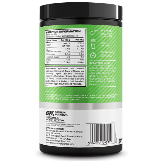 Clear Protein 100% Plant Protein Isolate, 280g, Lime Sorbet, Optimum Nutrition - Vitax.ro