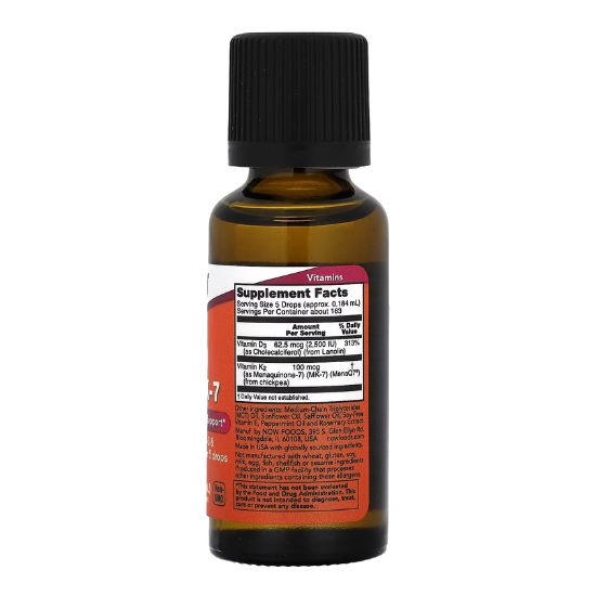 Liquid D-3 & MK-7, 30 ml, NOW Foods - Vitax.ro