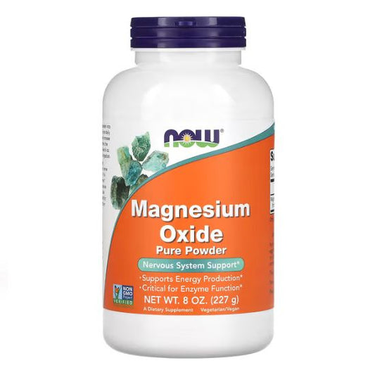 Magnesium Oxide, Pure Powder, 227g, NOW Foods - Vitax.ro