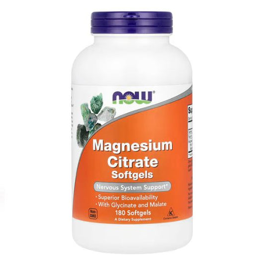 Magnesium Citrate Softgels, 180 softgels, NOW Foods - Vitax.ro