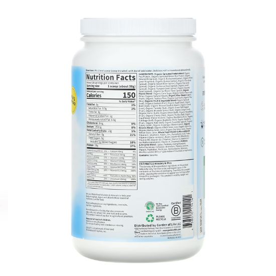 Raw Organic Meal, Lightly Sweet, 1038g, Garden of Life - Vitax.ro