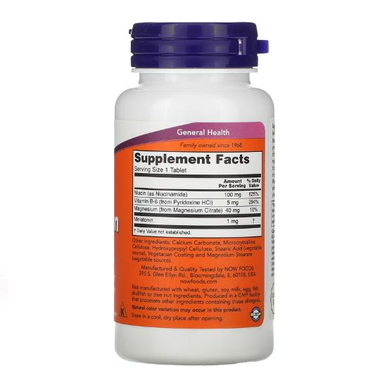 Melatonin, 1mg, 100 tabs, NOW Foods - Vitax.ro