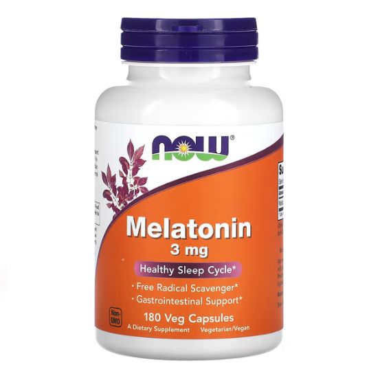 Melatonin, 3mg, 180 vcaps, NOW Foods - Vitax.ro