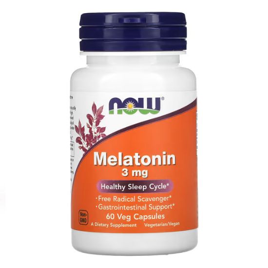 Melatonin, 3mg, 60 vcaps, NOW Foods - Vitax.ro