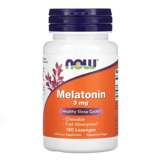 Melatonin Chewable, 3mg, 180 lozenges, NOW Foods - Vitax.ro