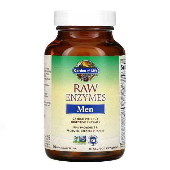 Raw Enzymes Men, 90 vcaps, Garden of Life - Vitax.ro