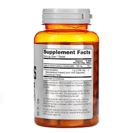 Tribulus, 1000mg, 90 tabs, NOW Foods - Vitax.ro