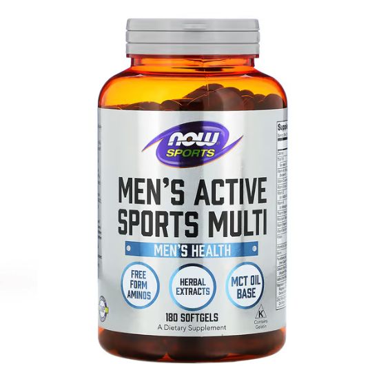 Men's Active Sports Multi, 180 softgels, NOW Foods