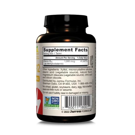 Methyl Vitamina B-12, 1000mcg, 100 lozenges, Jarrow Formulas - Vitax.ro