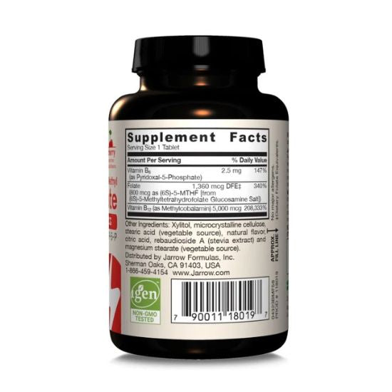 Methyl B-12 & Methyl Folate, 800mcg Cherry, 60 Lozenges, Jarrow Formulas - Vitax.ro