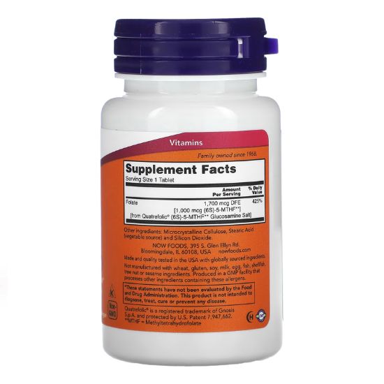 Methyl Folate, 1000mcg, 90 tabs, NOW Foods - Vitax.ro