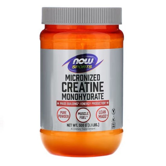 Micronized Creatine Monohydrate, 500g, NOW Foods - Vitax.ro
