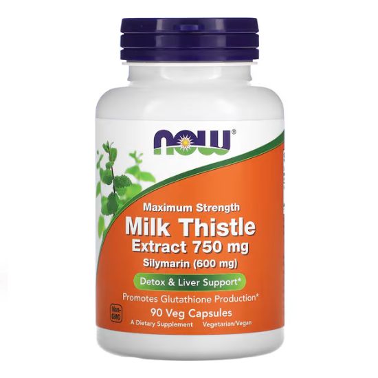 Milk Thistle Extract, 750mg, 90vcaps, NOW Foods - Vitax.ro