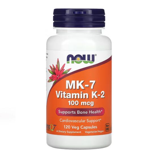 MK-7 Vitamin K-2, 100mcg, 120 vcaps, NOW Foods - Vitax.ro