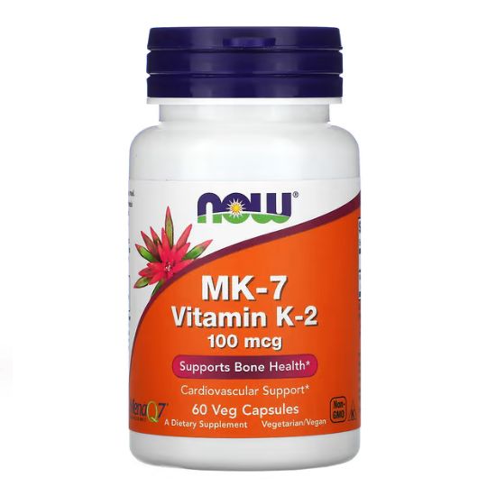 MK-7 Vitamin K-2, 100mcg, 60 vcaps, NOW Foods - Vitax.ro