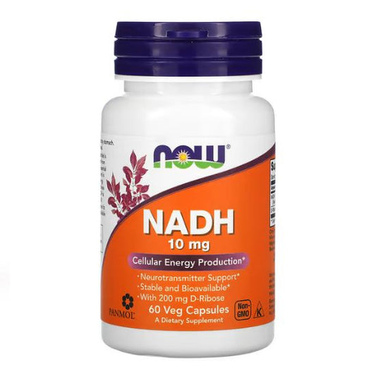 NADH, 10mg, 60 vcaps, NOW Foods - Vitax.ro