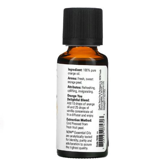 Essential Oil, Orange Oil Pure, 30 ml, NOW Foods - Vitax.ro