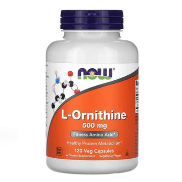 L-Ornithine, 500mg, 120 vcaps, NOW Foods - Vitax.ro