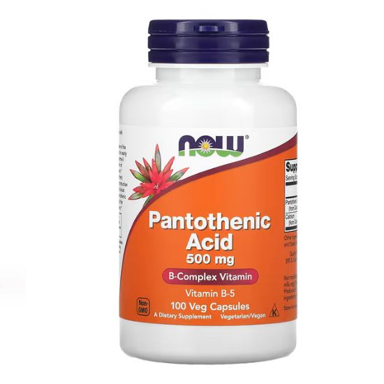 Pantothenic Acid, 500mg, 100 caps, NOW Foods - Vitax.ro