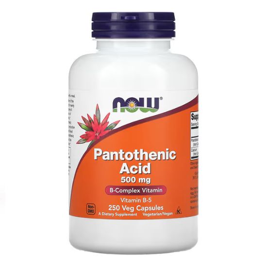 Pantothenic Acid, 500mg, 250 caps, NOW Foods - Vitax.ro