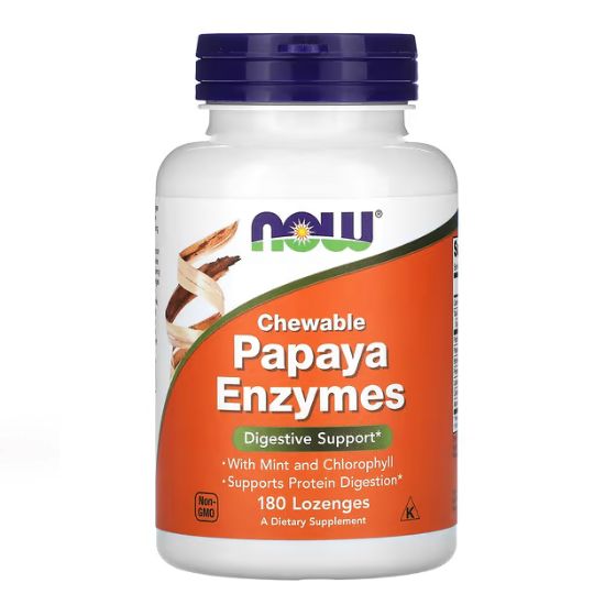 Papaya Enzyme, Chewable, 180 lozenges, NOW Foods - Vitax.ro