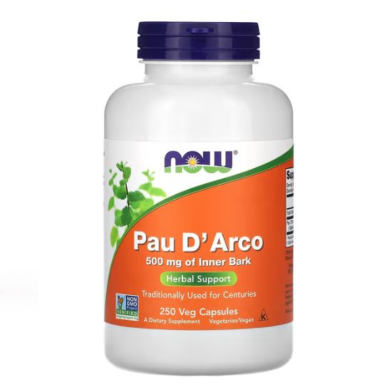 Pau D'Arco, 500mg, 250 vcaps, NOW Foods - Vitax.ro