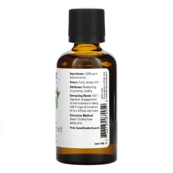 Essential Oil, Peppermint Oil, 59 ml, NOW Foods - Vitax.ro