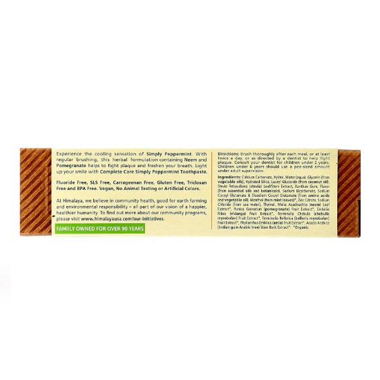 Complete Care Toothpaste, Simply Peppermint, 150g, Himalaya Herbal - Vitax.ro