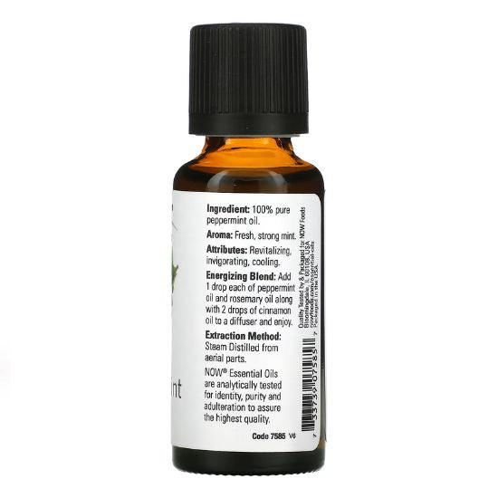Essential Oil, Peppermint Oil, 30 ml, NOW Foods - Vitax.ro