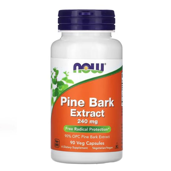 Pine Bark Extract, 240mg, 90 vcaps, NOW Foods - Vitax.ro