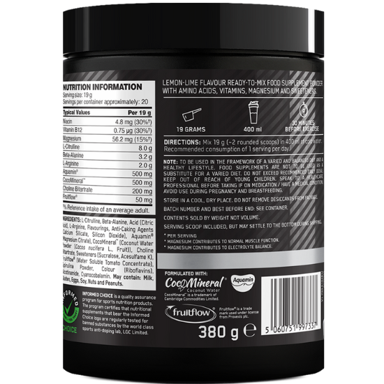Platinum Pump Pre-Workout, 380g, Lemon Lime, Optimum Nutrition - Vitax.ro