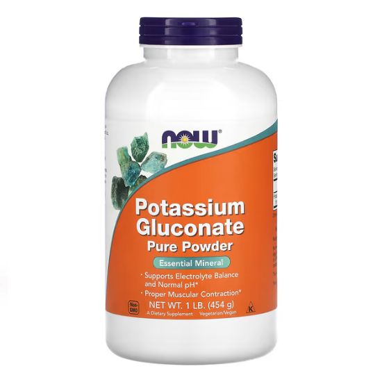 Potassium Gluconate, Pure Powder, 454g, NOW Foods - Vitax.ro