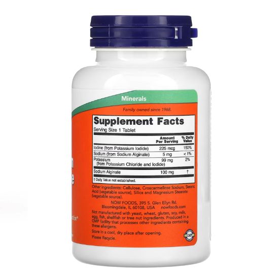Potassium plus Iodine, 180 tabs, NOW Foods - Vitax.ro