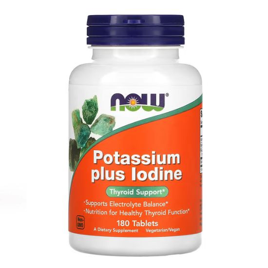 Potassium plus Iodine, 180 tabs, NOW Foods - Vitax.ro