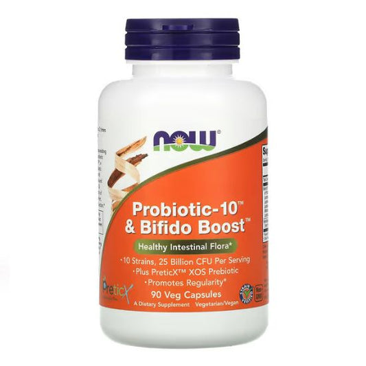 Probiotic-10 & Bifido Boost, 90 vcaps, NOW Foods - Vitax.ro