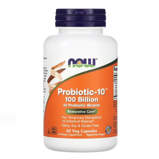Probiotic-10, 100 Billion, 60 vcaps, NOW Foods - Vitax.ro