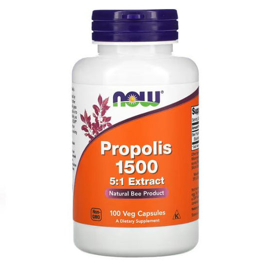 Propolis 1500 5:1 Extract, 100 Capsule Vegetale, NOW Foods - Vitax.ro