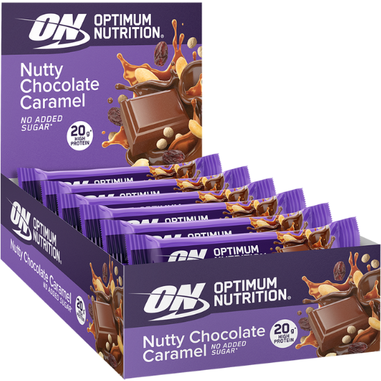 Protein Bar, Nutty Chocolate Caramel, 10 bars, Optimum Nutrition - Vitax.ro
