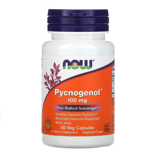 Pycnogenol, 100mg, 60 vcaps, NOW Foods - Vitax.ro