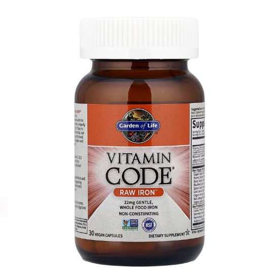 Vitamin Code Raw Iron, 30 vegan caps, Garden of Life - Vitax.ro