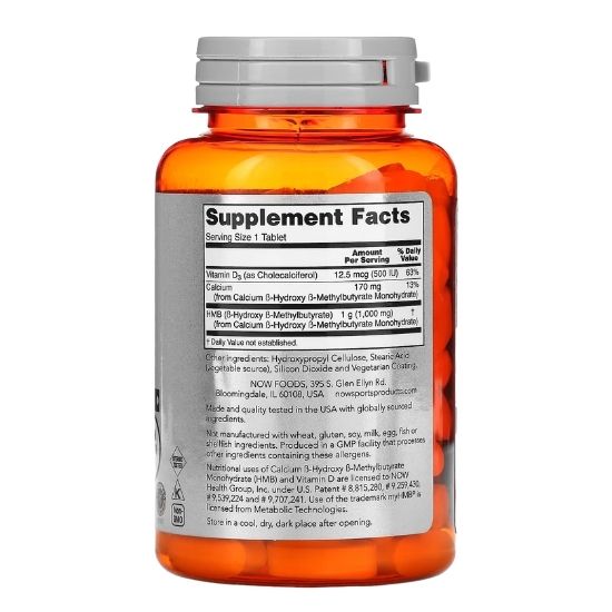 HMB, 1000mg, 90 tabs, NOW Foods - Vitax.ro