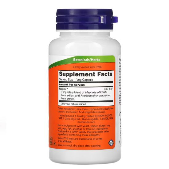 Relora, 300mg, 60 vcaps, NOW Foods - Vitax.ro
