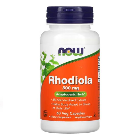 Rhodiola 500 mg, 60 Capsule Vegetale, NOW Foods