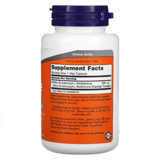 SAMe, 200mg, 60 vcaps, NOW Foods - Vitax.ro